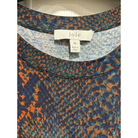 Joie Meika Printed Midi Sheath Dress Peacock Snakeskin Size Medium 3/4 S… - Picture 5 of 5